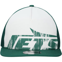 New Era New York Jets Distressed 9FIFTY A-Frame Snapback Hat - White/Green for sale