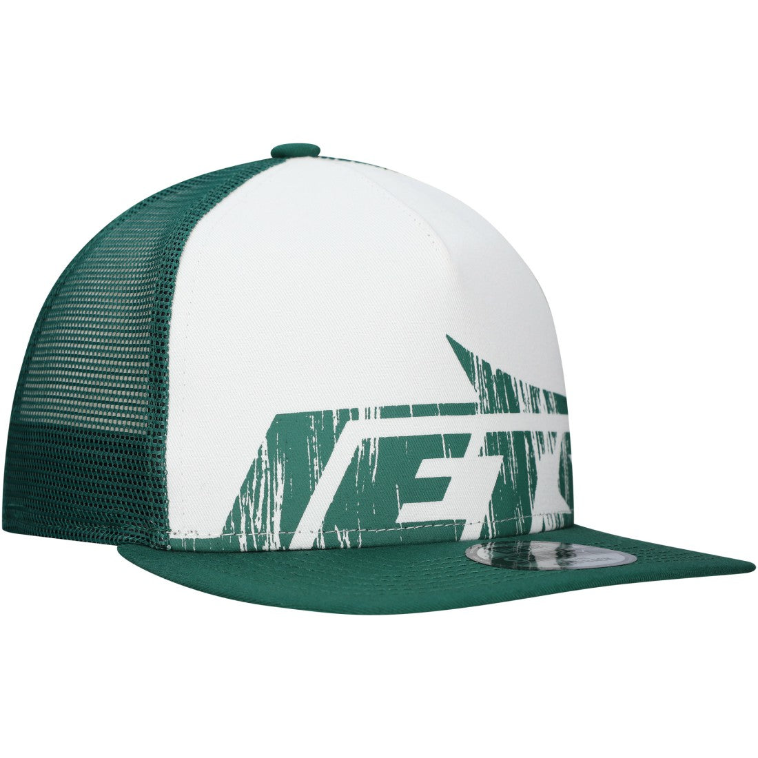 New Era New York Jets Distressed 9FIFTY A-Frame Snapback Hat - White/Green for sale