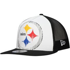 New Era Pittsburgh Steelers Distressed 9FIFTY A-Frame Snapback Hat - White/Black outlet