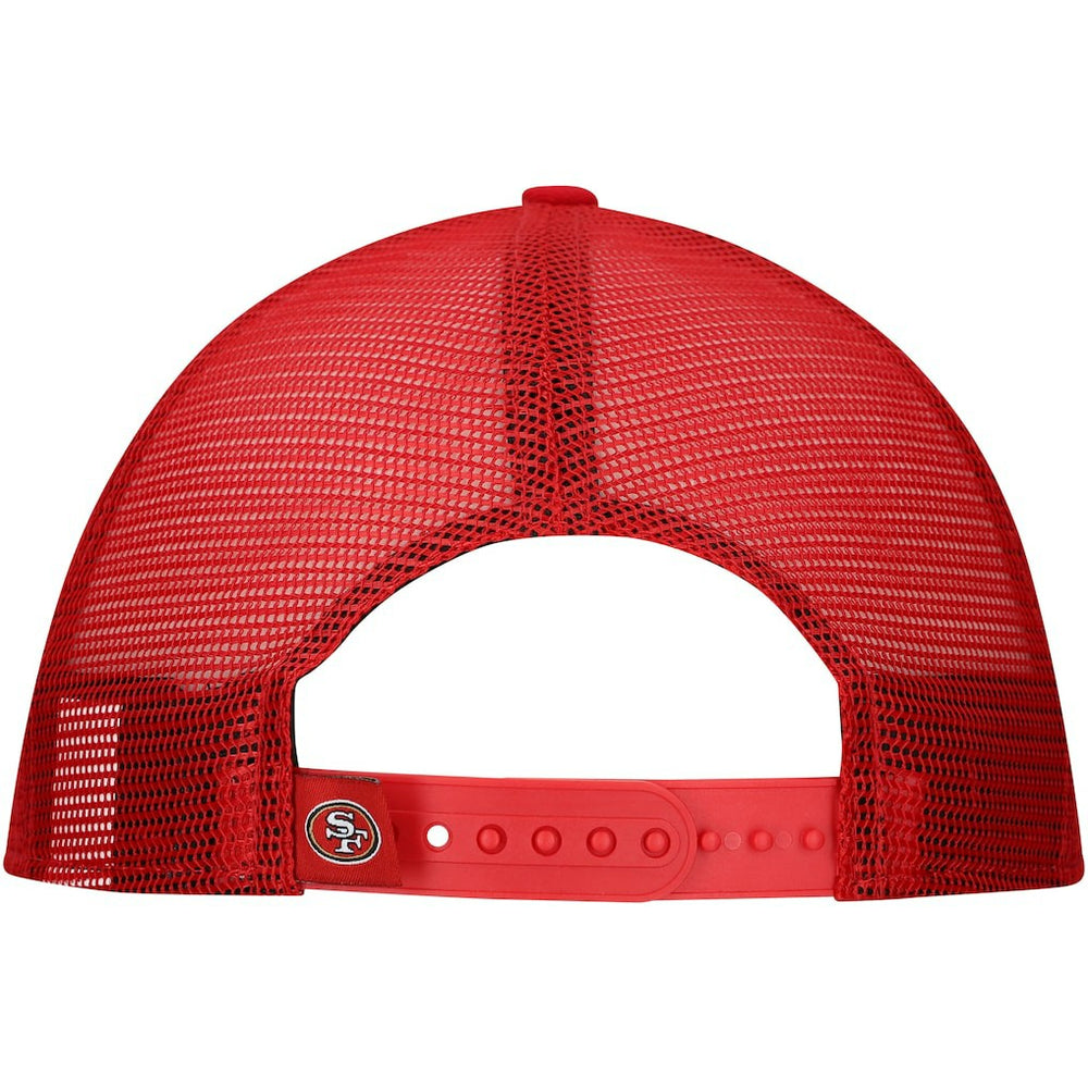 New Era San Francisco 49ers Distressed 9FIFTY A-Frame Snapback Hat - White/Scarlet on sale