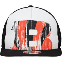 New Era Cincinnati Bengals Distressed 9FIFTY A-Frame Snapback Hat - White/Black on sale