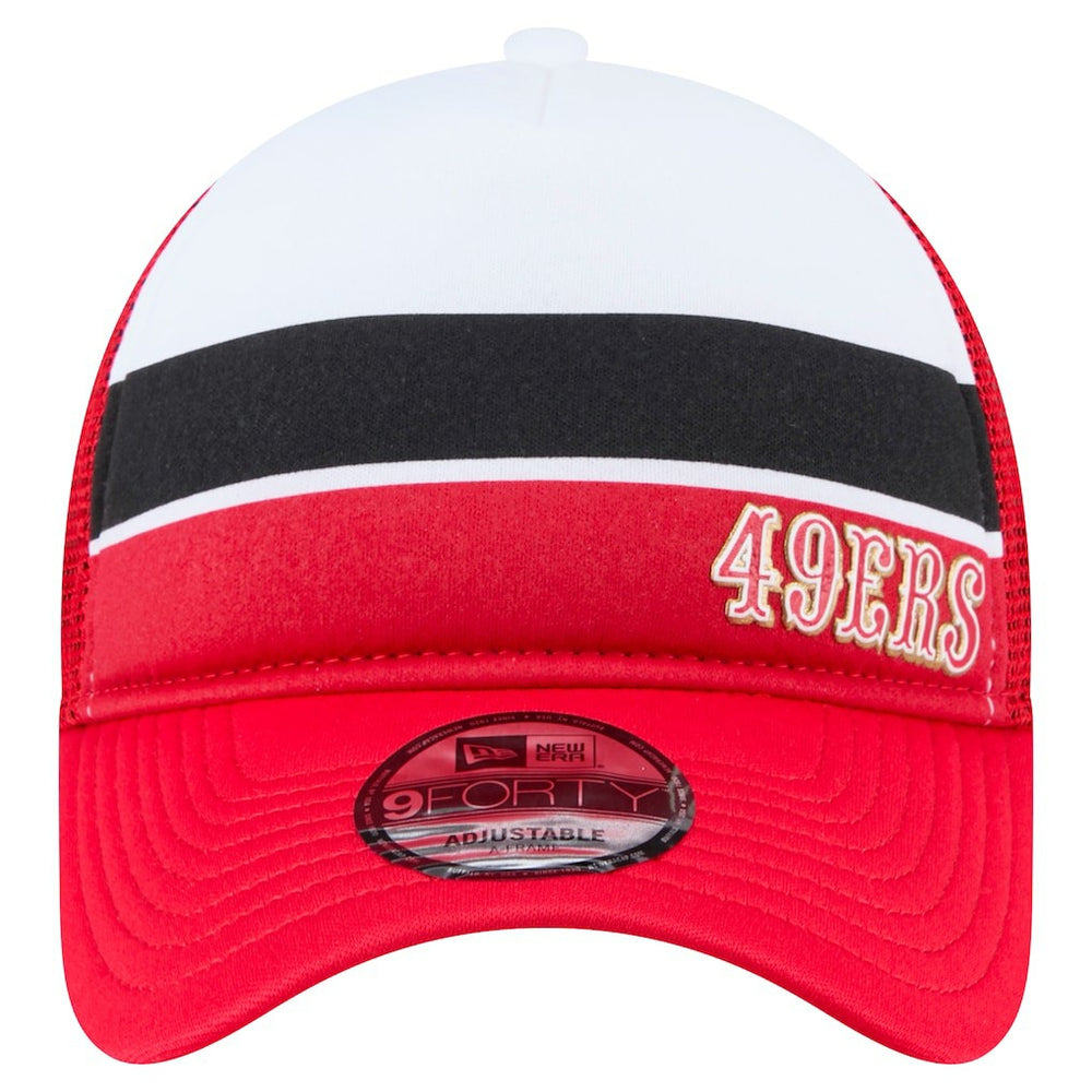 San Francisco 49ers New Era Sport Night Color Block 9FORTY A-Frame Trucker Adjustable Hat - White/Scarlet cheap