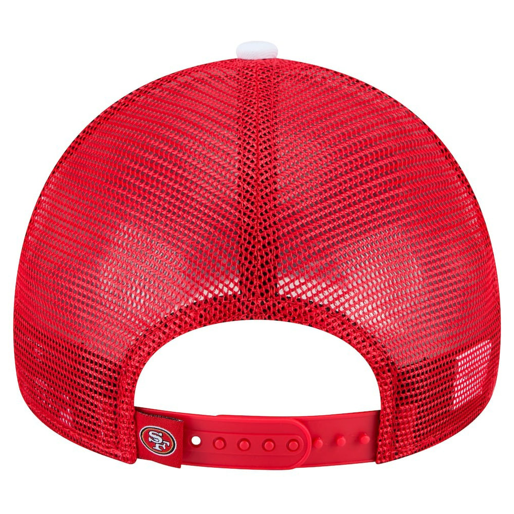 San Francisco 49ers New Era Sport Night Color Block 9FORTY A-Frame Trucker Adjustable Hat - White/Scarlet cheap