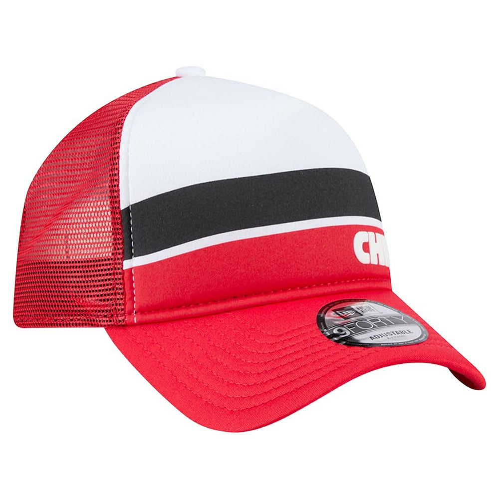 Kansas City Chiefs New Era Sport Night Color Block 9FORTY A-Frame Trucker Adjustable Hat - White/Red online