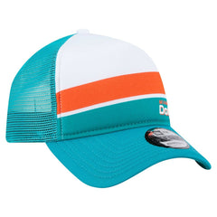 Miami Dolphins New Era Color-Block 9FORTY A-Frame Trucker Adjustable Hat - White/Aqua online