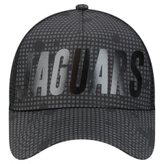 Jacksonville Jaguars New Era Midnight Ink Tonal Text A-Frame Trucker 9FORTY Adjustable Hat - Black discount