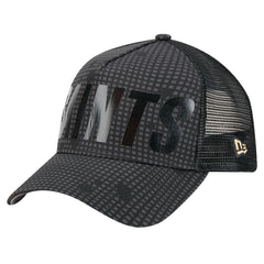 New Orleans Saints New Era Midnight Ink Tonal Text A-Frame Trucker 9FORTY Adjustable Hat - Black sale