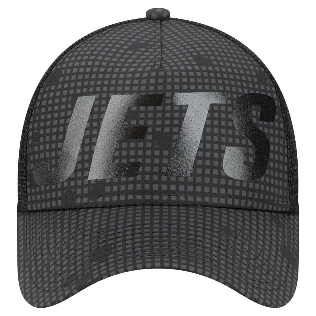 New York Jets New Era Throwback Midnight Ink Tonal Text A-Frame Trucker 9FORTY Adjustable Hat - Black cheap