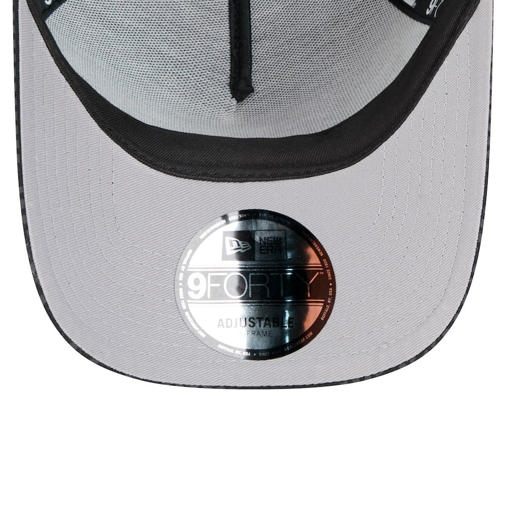 Cleveland Browns New Era Throwback Midnight Ink Tonal Text A-Frame Trucker 9FORTY Adjustable Hat - Black on sale