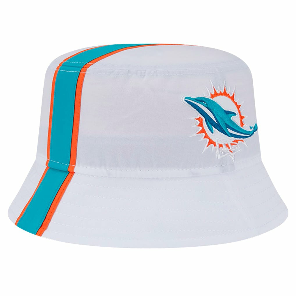 Miami Dolphins New Era Helmet Bucket Hat - White cheap