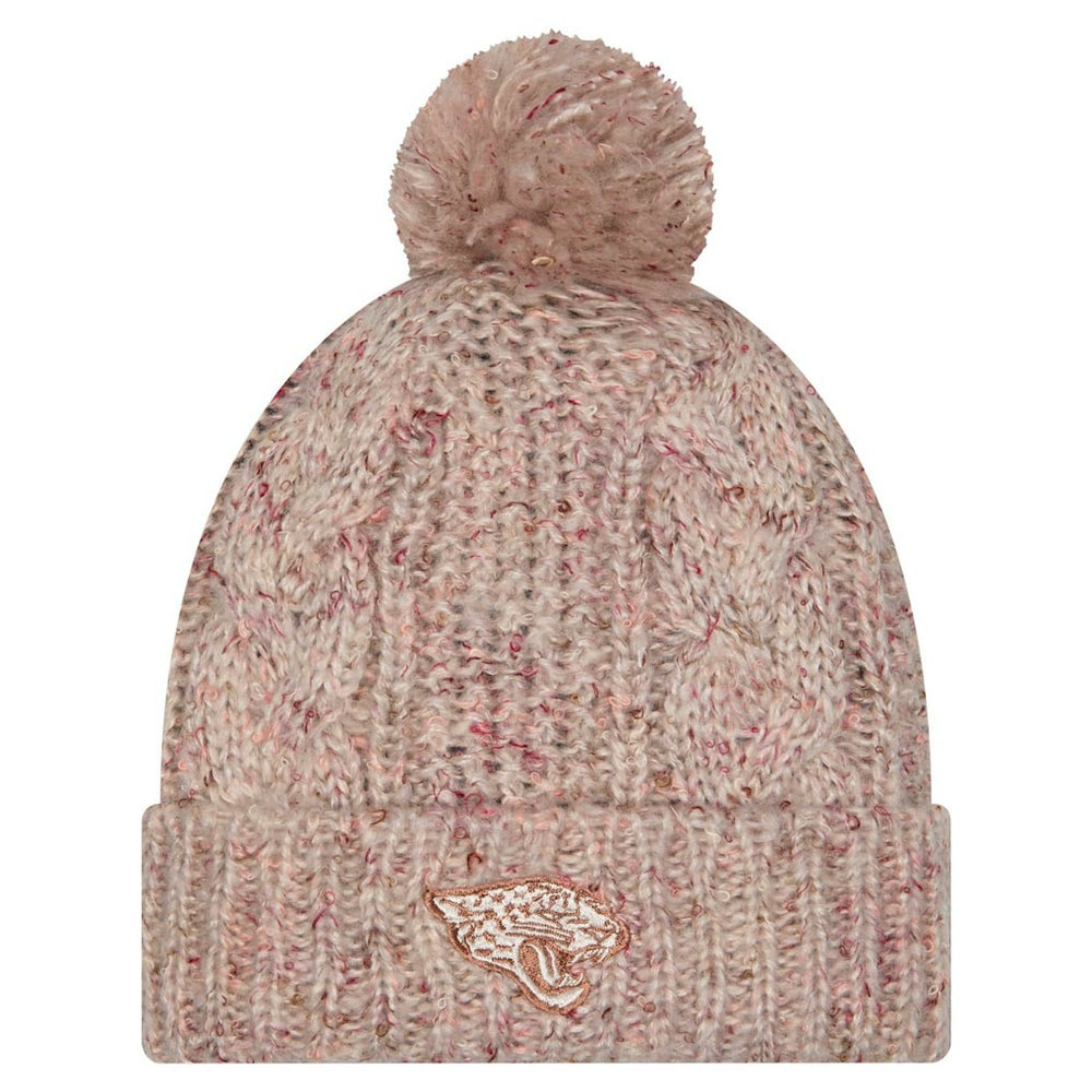 Jacksonville Jaguars New Era Women's Trendy Tone Cuffed Knit Hat with Pom - Stone online