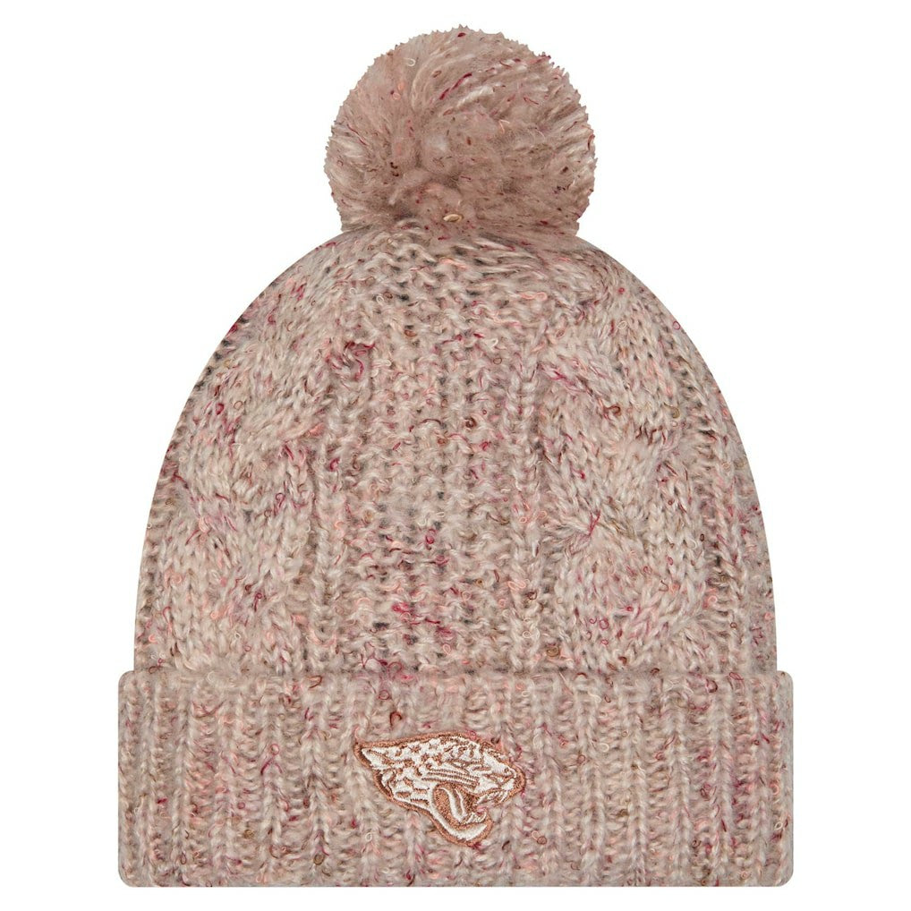 Jacksonville Jaguars New Era Women's Trendy Tone Cuffed Knit Hat with Pom - Stone online