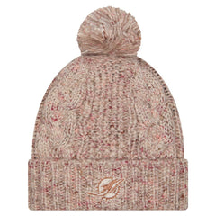 Miami Dolphins New Era Women's Trendy Tone Cuffed Knit Hat with Pom - Stone cheap