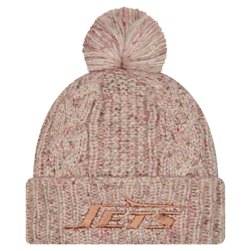 New York Jets New Era Women's Trendy Tone Cuffed Knit Hat with Pom - Stone cheap