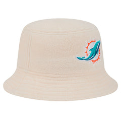 Miami Dolphins New Era Women's Cozy Sherpa Bucket Hat - Cream on sale