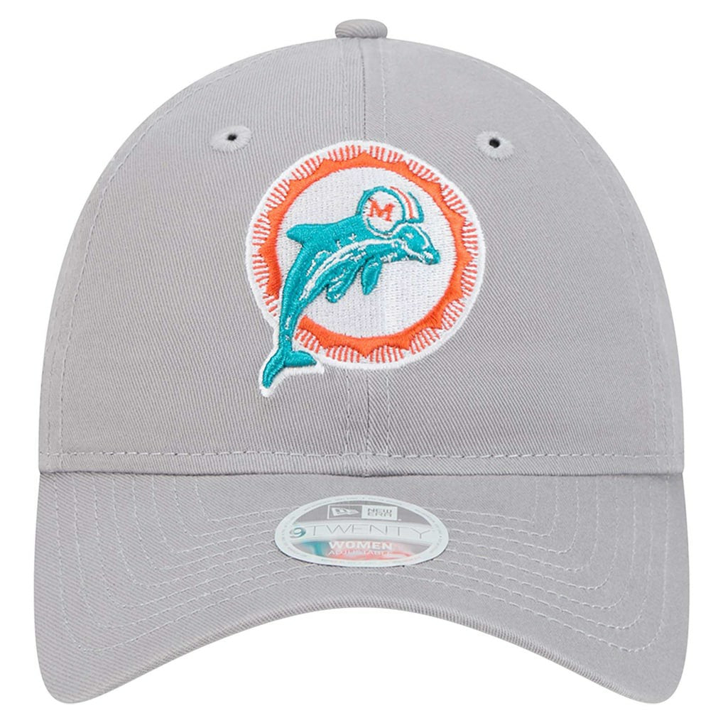 Miami Dolphins New Era Women's Throwback 9TWENTY Adjustable Hat - Gray cheap