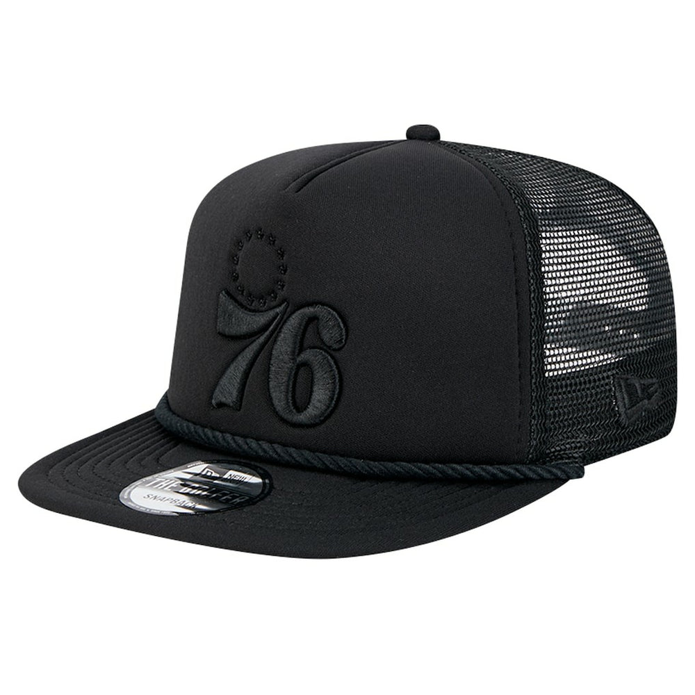 Philadelphia 76ers Tone Foam Meshback Golfer Snapback Hat - Black discount