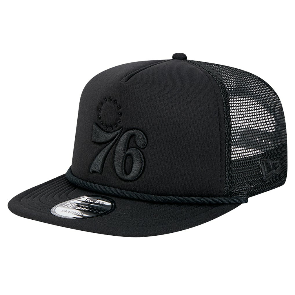 Philadelphia 76ers Tone Foam Meshback Golfer Snapback Hat - Black discount