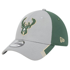 Milwaukee Bucks Active Trim 39THIRTY Flex Hat - Gray/Hunter Green for sale