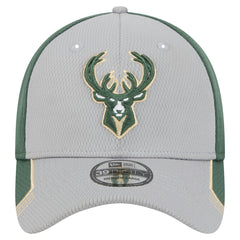 Milwaukee Bucks Active Trim 39THIRTY Flex Hat - Gray/Hunter Green for sale