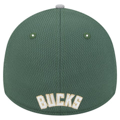 Milwaukee Bucks Active Trim 39THIRTY Flex Hat - Gray/Hunter Green for sale