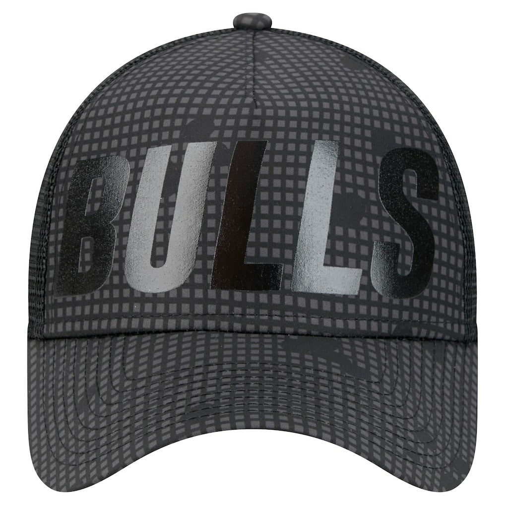 Chicago Bulls Male Adult Midnight Ink Tonal A-Frame Trucker 9FORTY Adjustable Hat - Black shop
