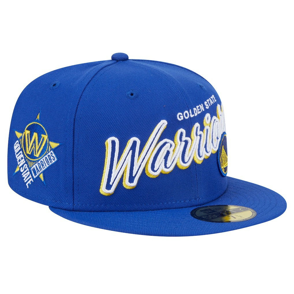 Golden State Warriors Sport Night Script Sided 59FIFTY Fitted Hat sale - Royal online