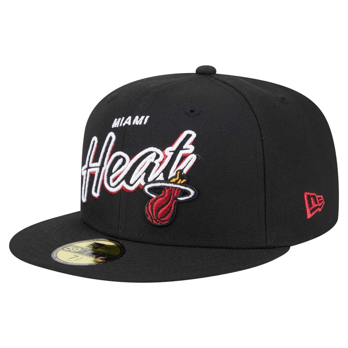 Miami Heat Sport Night Script Sided 59FIFTY Fitted Hat - Black discount