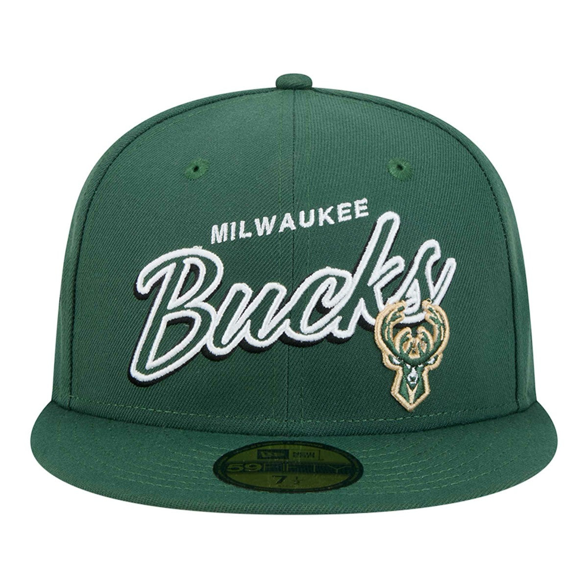 Milwaukee Bucks Sport Night Script Sided 59FIFTY Fitted Hat - Hunter Green discount