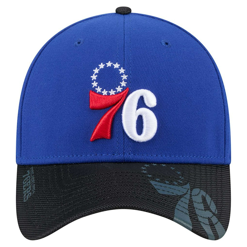 Philadelphia 76ers Sport Night Visor Hit 39THIRTY Flex Hat - Royal/Black on sale
