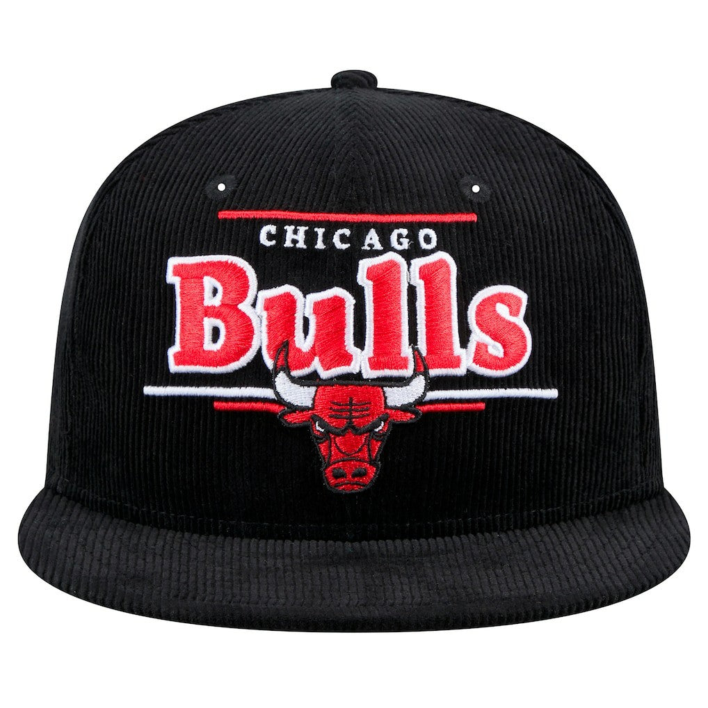 Chicago Bulls Throwback Display Corduroy 9FIFTY Snapback Hat - Black shop