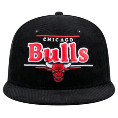 Chicago Bulls Throwback Display Corduroy 9FIFTY Snapback Hat - Black shop