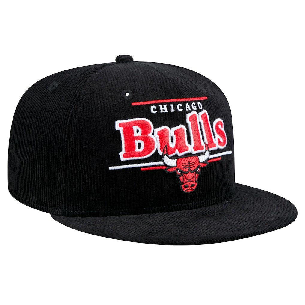 Chicago Bulls Throwback Display Corduroy 9FIFTY Snapback Hat - Black shop