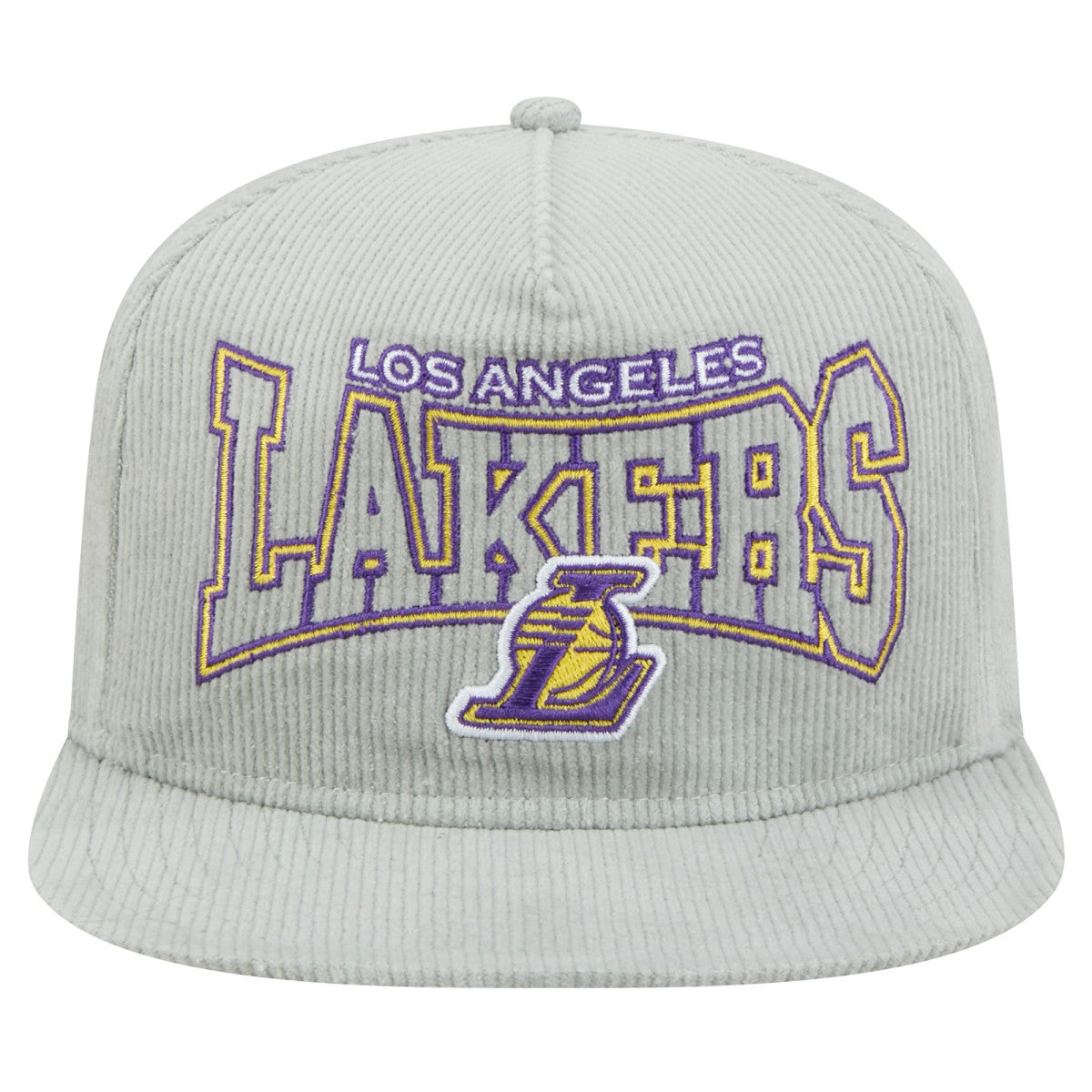 Los Angeles Lakers Throwback Corduroy Golfer Snapback Hat - Gray online
