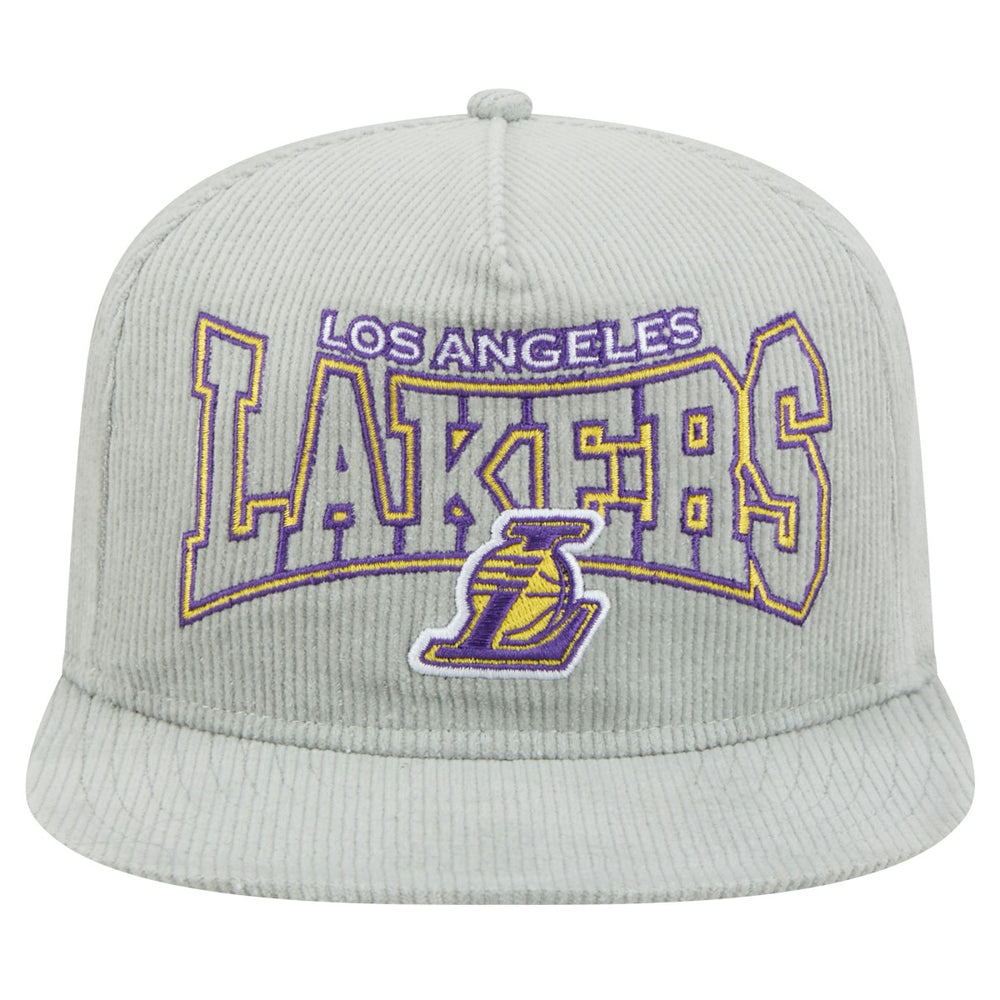 Los Angeles Lakers Throwback Corduroy Golfer Snapback Hat - Gray online