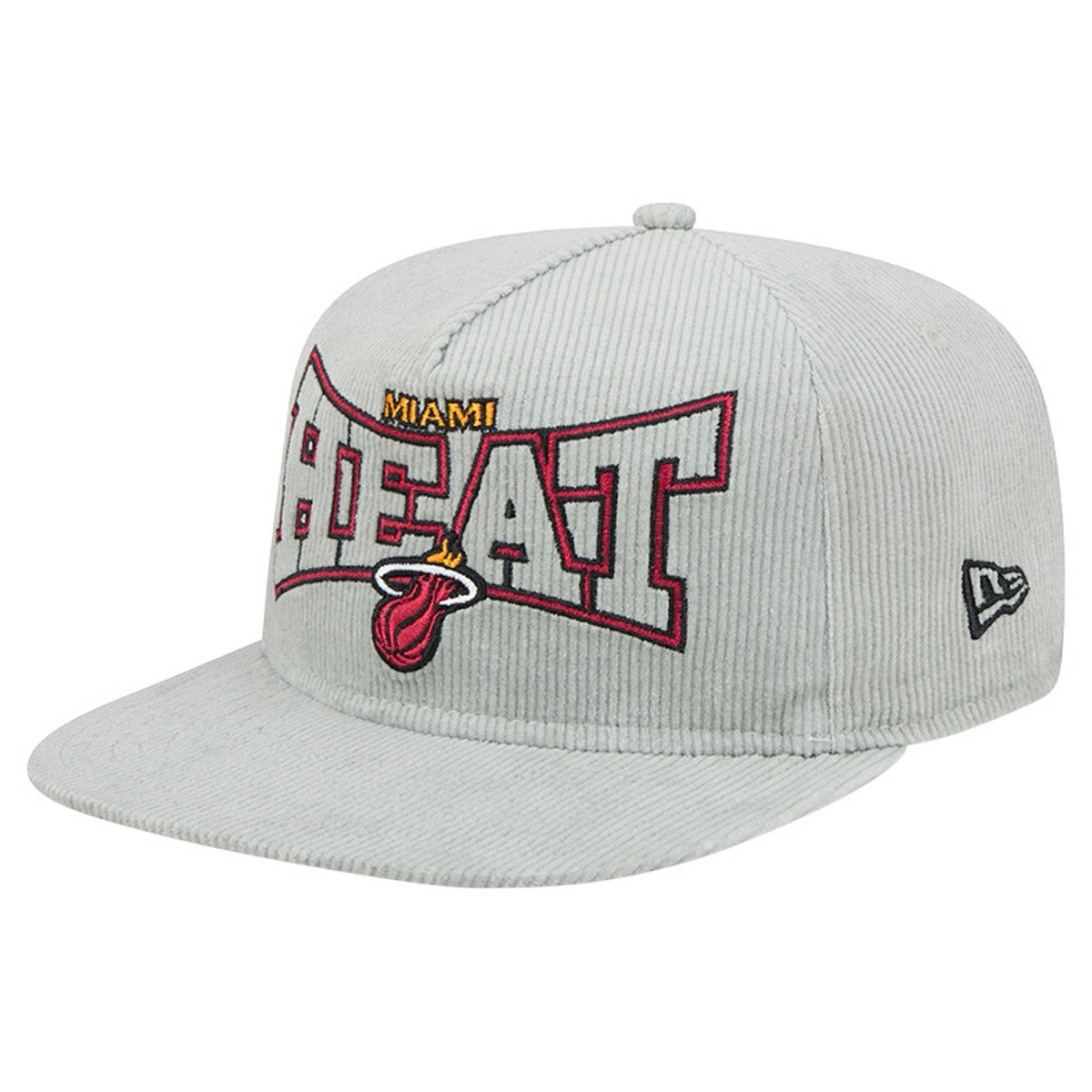 Miami Heat Throwback Corduroy Golfer Snapback Hat - Gray cheap