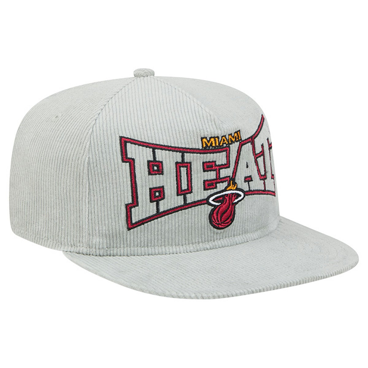 Miami Heat Throwback Corduroy Golfer Snapback Hat - Gray cheap