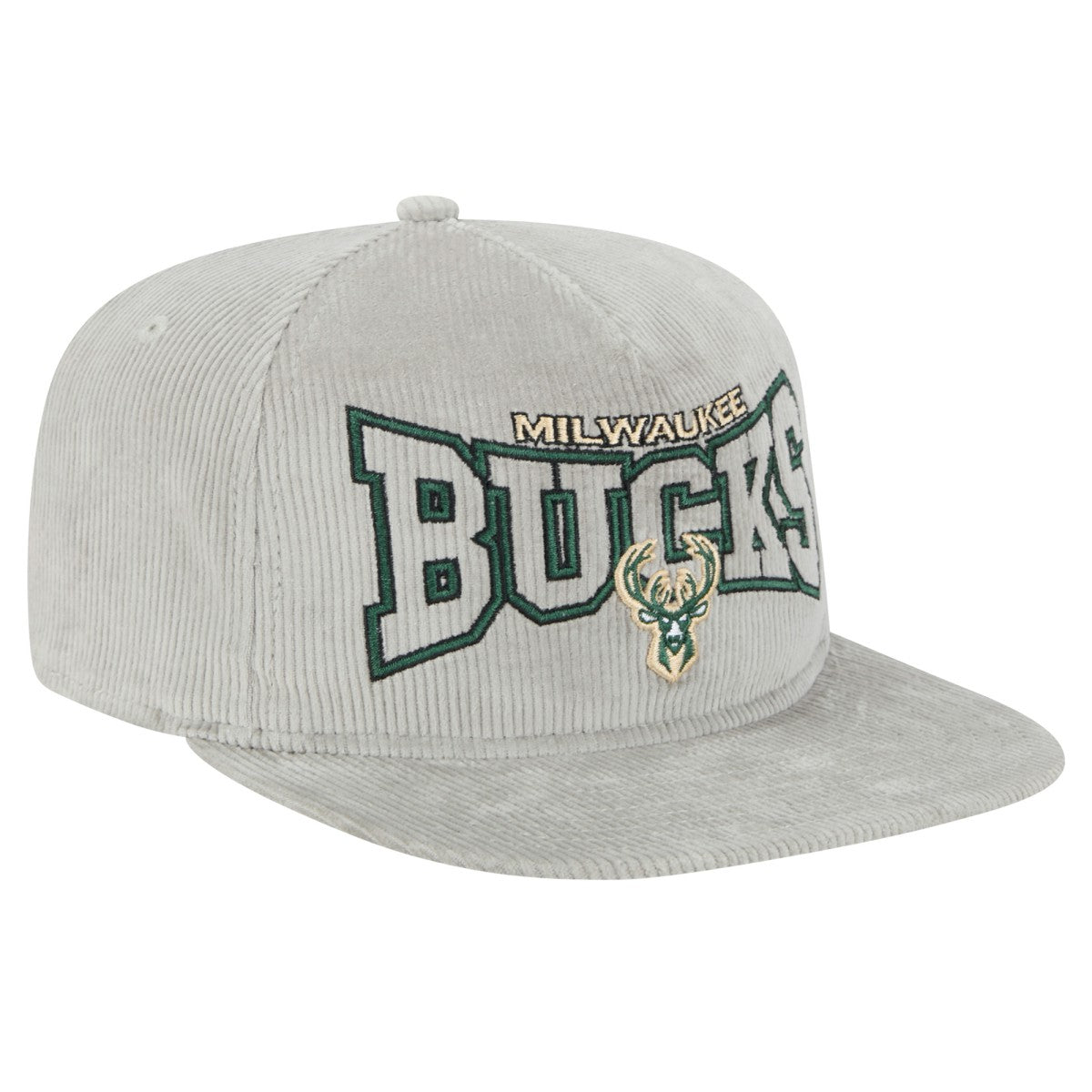 Milwaukee Bucks Throwback Corduroy Golfer Snapback Hat - Gray outlet