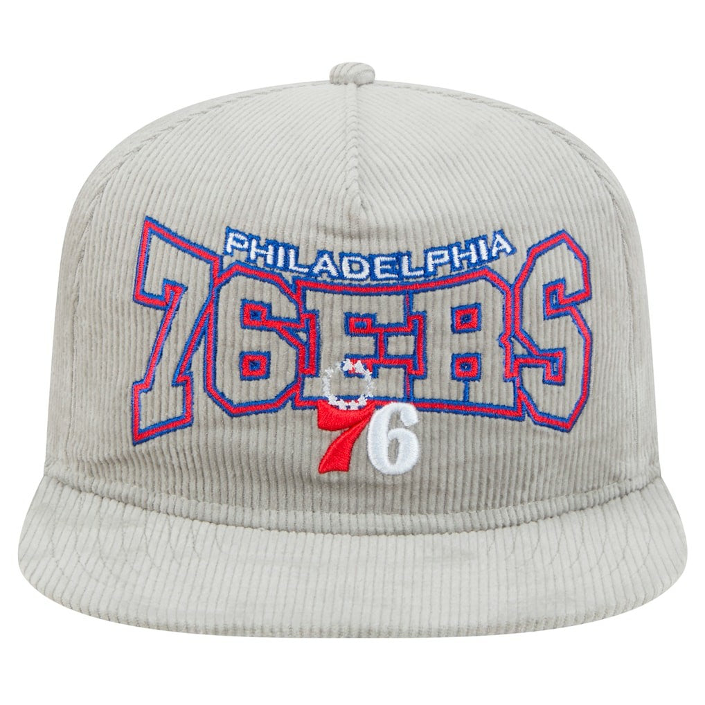 Philadelphia 76ers Throwback Corduroy Golfer Snapback Hat - Gray shop