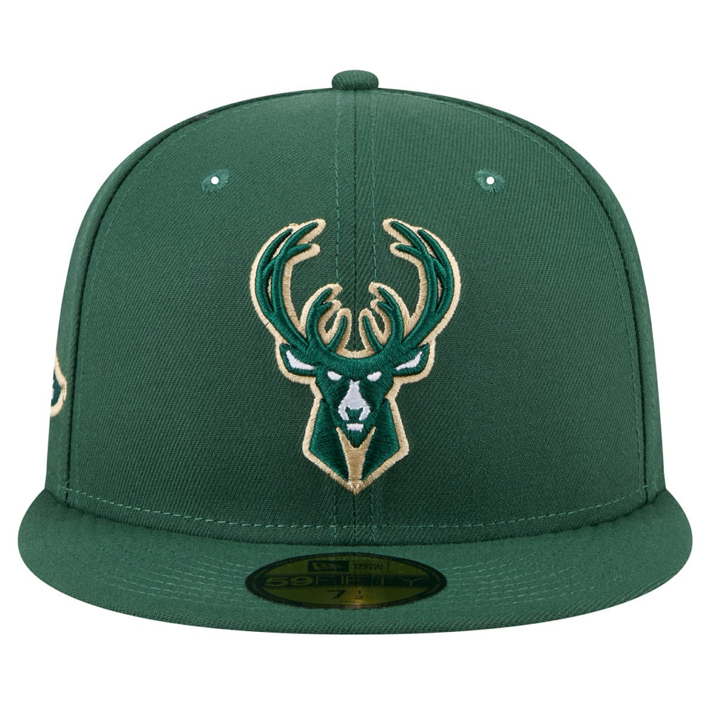 Milwaukee Bucks Throwback Pennant 59FIFTY Fitted Hat - Hunter Green shop