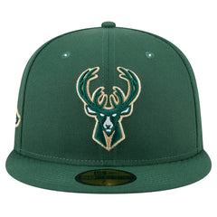 Milwaukee Bucks Throwback Pennant 59FIFTY Fitted Hat - Hunter Green shop
