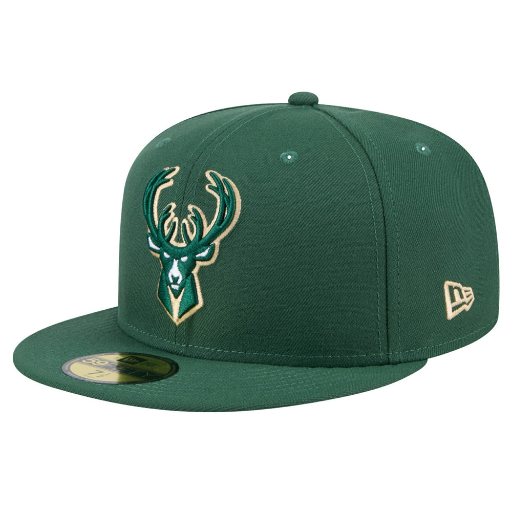 Milwaukee Bucks Throwback Pennant 59FIFTY Fitted Hat - Hunter Green shop