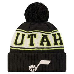 Utah Jazz Throwback Retro Cuffed Knit Hat with Pom - Black online