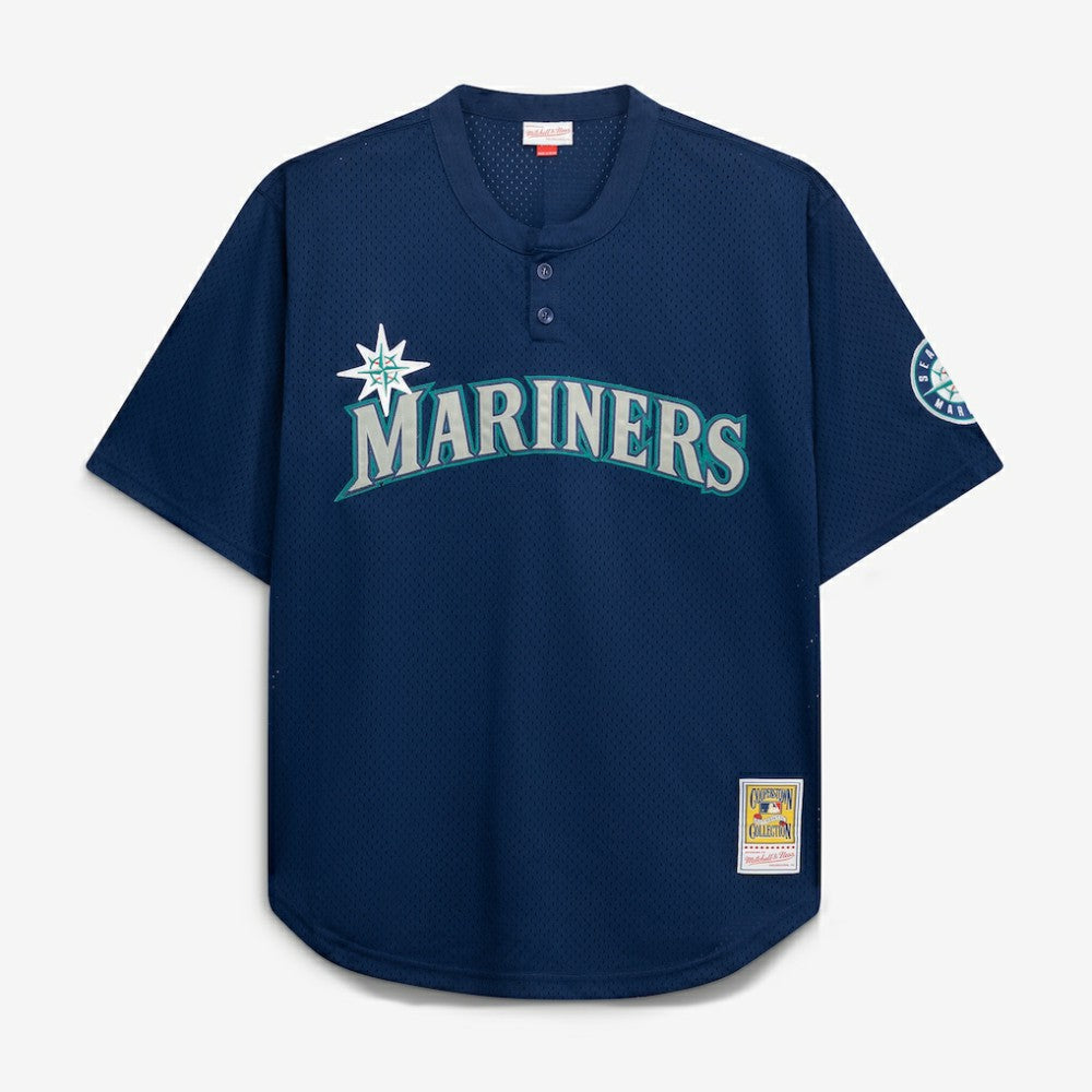 Seattle Mariners Big & Tall Cooperstown Collection Mesh Batting Practice Jersey Navy