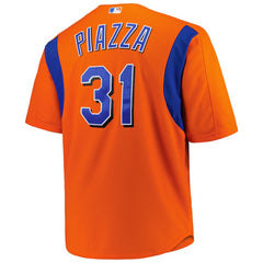 Mike Piazza New York Mets Big & Tall Cooperstown Mesh Batting Practice Jersey Orange