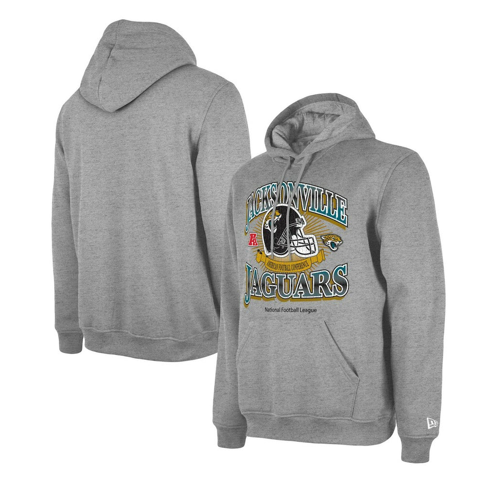 Jacksonville Jaguars New Era Retro Pullover Hoodie - Heather Gray for sale