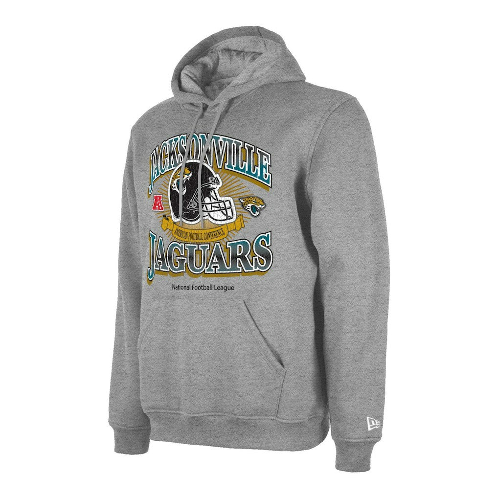 Jacksonville Jaguars New Era Retro Pullover Hoodie - Heather Gray for sale