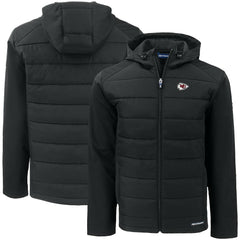 Kansas City Chiefs Cutter & Buck Big & Tall Evoke Hybrid Eco Softshell Recycled Full-Zip Hooded Jacket - Black online