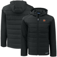 Cincinnati Bengals Cutter & Buck Big & Tall Evoke Hybrid Eco Softshell Recycled Full-Zip Hooded Jacket - Black online