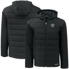 Las Vegas Raiders Cutter & Buck Big & Tall Evoke Hybrid Eco Softshell Recycled Full-Zip Hooded Jacket - Black for sale
